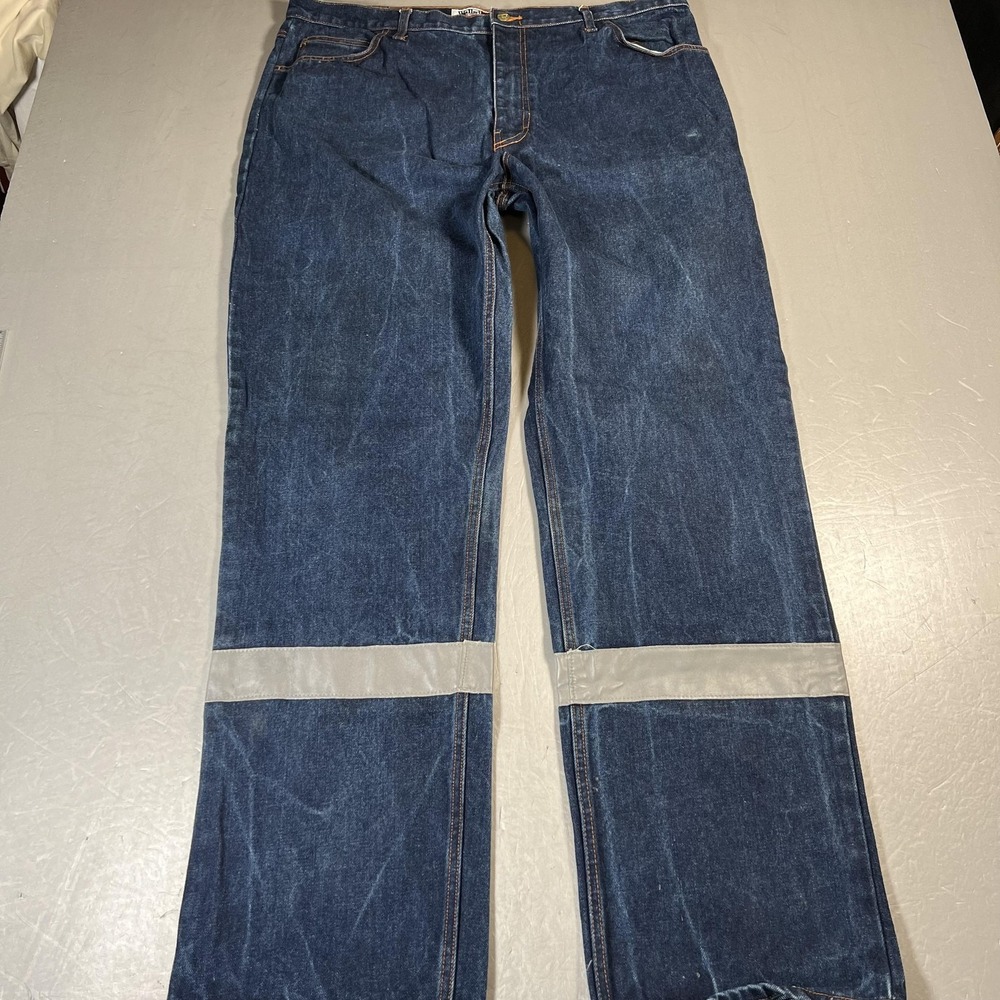 Walls FR Jeans Mens 42x36 Blue Flame‎ Resistant Reflective Tape Workwear HRC2
